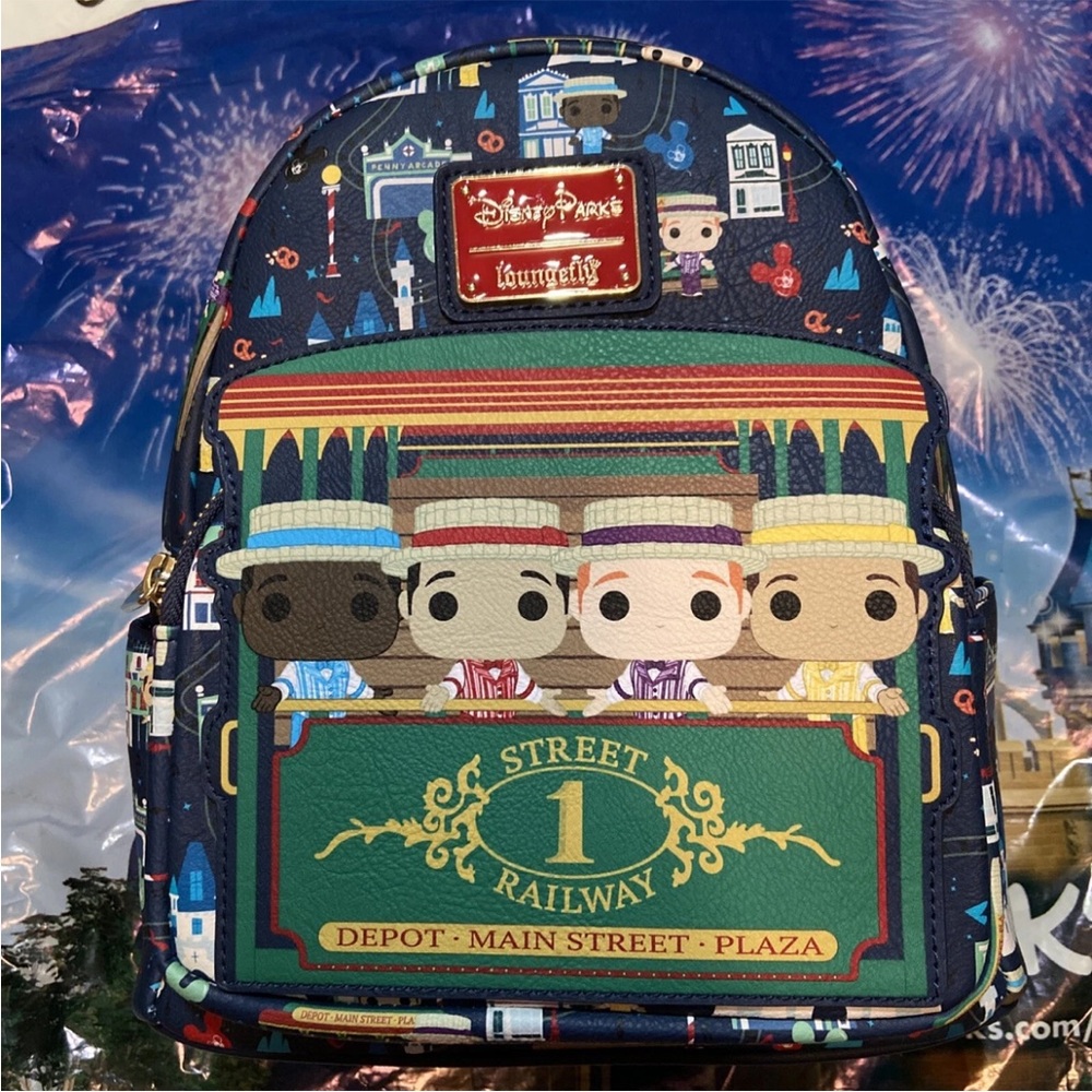 DISNEY PARKS LOUNGEFLY NWT BACKPACK DAPPED DAN MAIN STREET USA